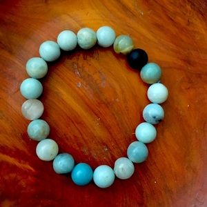 New Amazonite Gem Stone Beaded Stretch Bracelet | Spiritual Healing